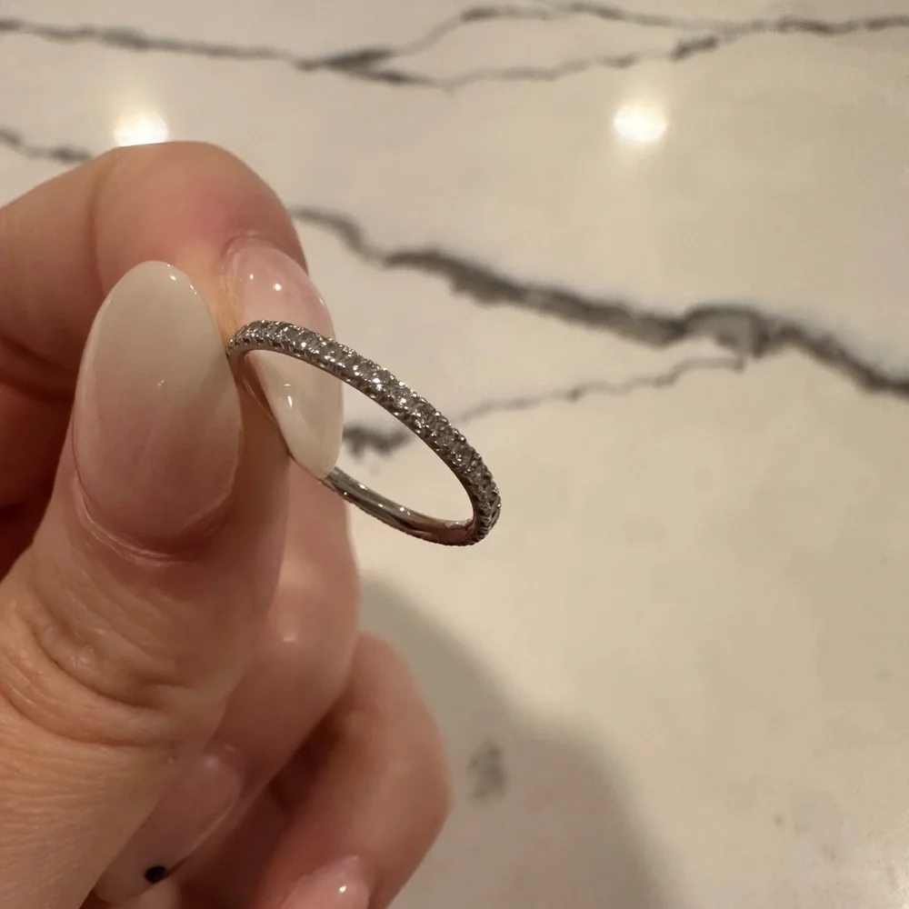 Brand New 14K White Gold Diamond Eternity Band - Picture 2 of 3